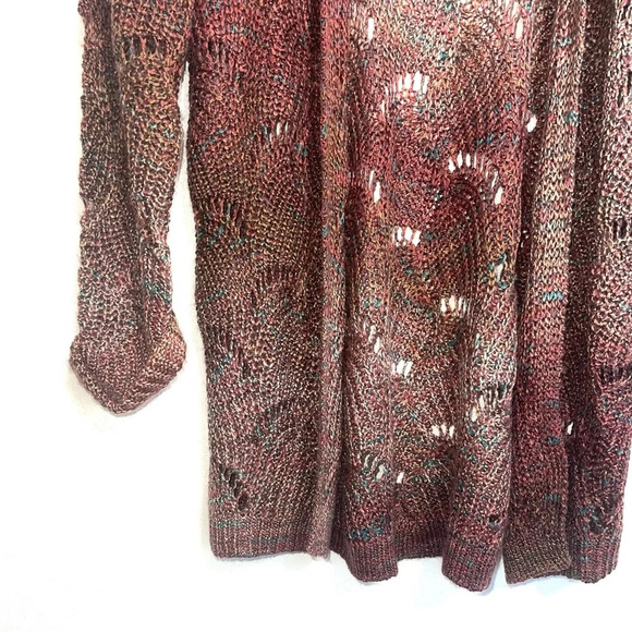 Maurices Burgundy Colorful Wave Stitch Open Front Cardigan Xsmall Women’s - Picture 5 of 11